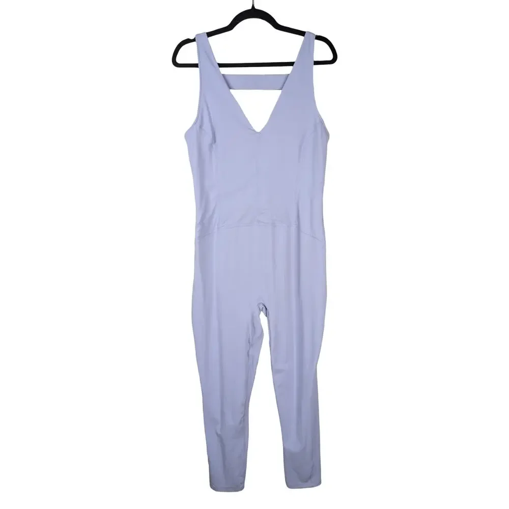 Free People Lavender V-Neck Sleeveless Jumpsuit